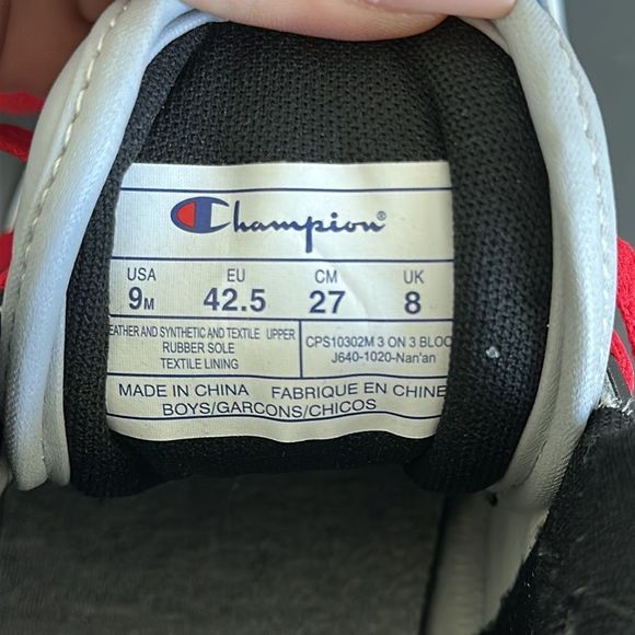 Champion Men’s Hightop Sneakers in Black, Blue, Red & White, Size 9! EUC! - Picture 8 of 8